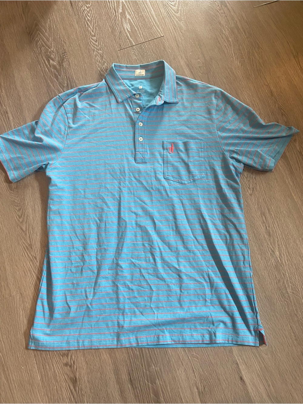 Johnnie-O Hangin Out Collection Men's Blue Striped Polo Shirt